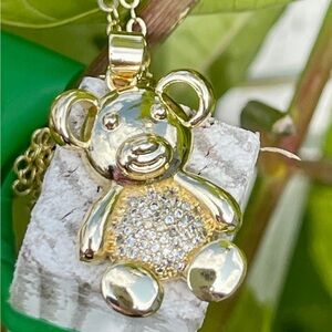 24K Gold plated Bear Pendant with Chain